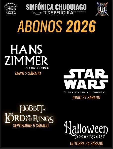 <h2>Sinfonica Chuquiago de Pelicula - ABONOS 2026</h2>